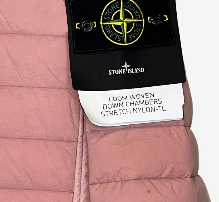 825 Stone Island Light Pink Down Stretch Nylon Jacket Nwt