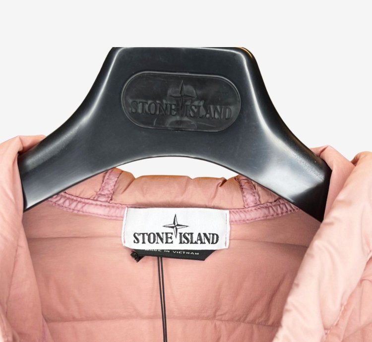 825 Stone Island Light Pink Down Stretch Nylon Jacket Nwt