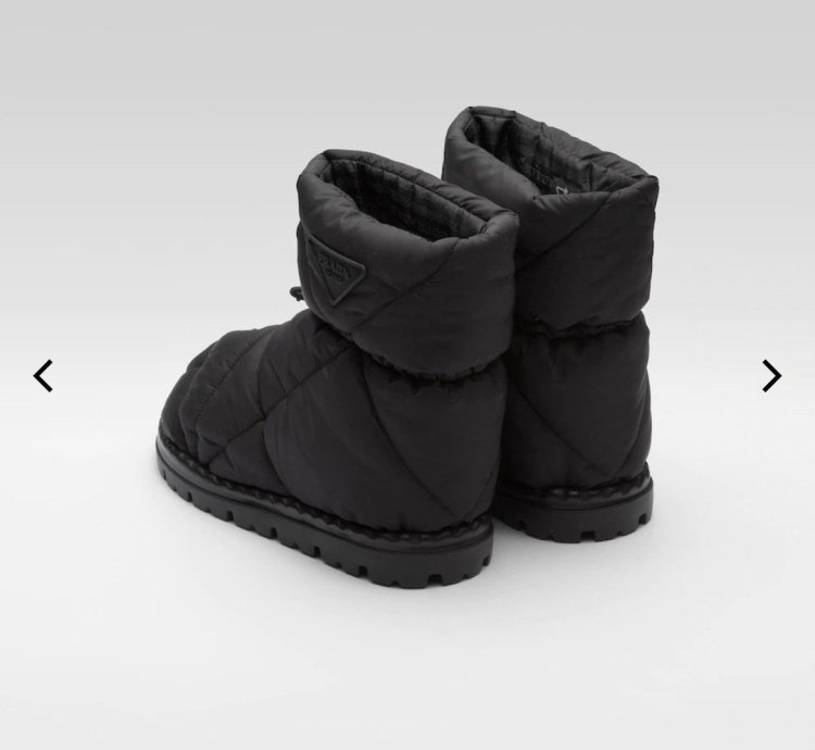 New 9 Prada Nylon Puffer Quilted Padded Boots Winter Snow