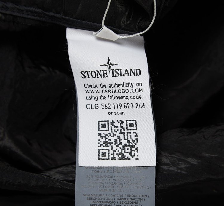 Black Striped Nylon Metal Polyamide Blend Coat