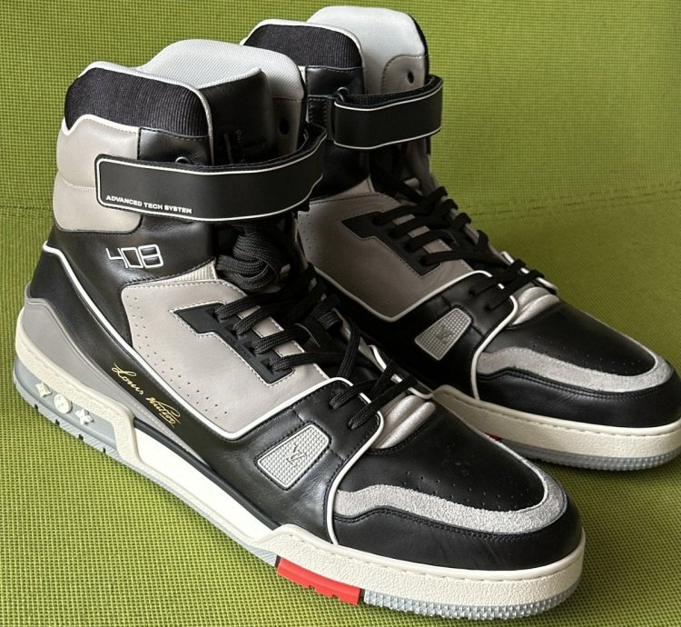 New Louis Vuitton Lv Trainer Sneaker Boot High 13 Uk