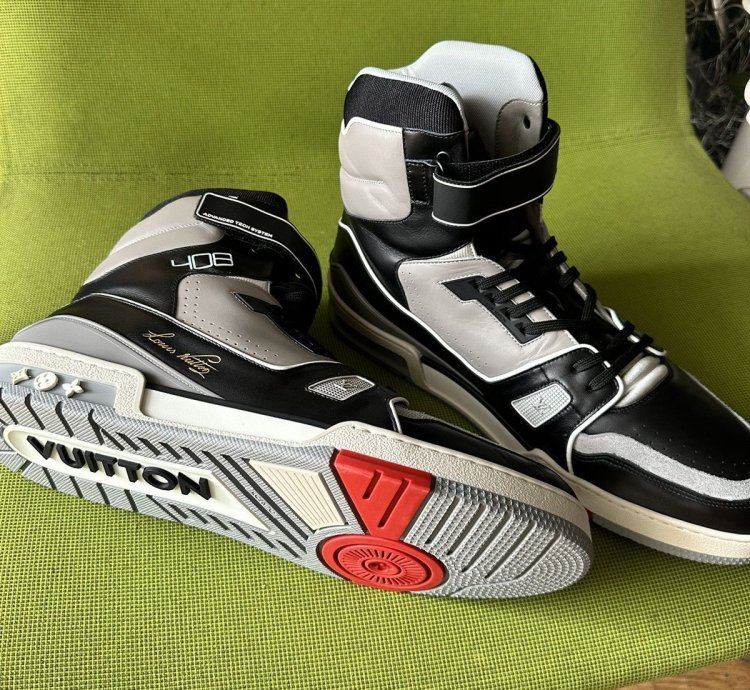 New Louis Vuitton Lv Trainer Sneaker Boot High 13 Uk