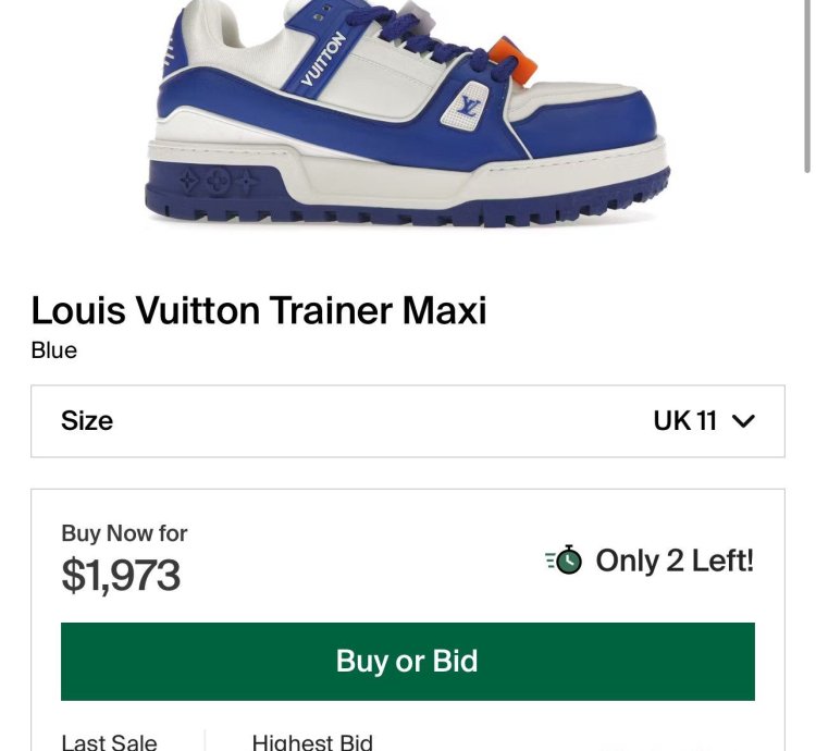 New Louis Vuitton Maxi Blue White Size 11lv