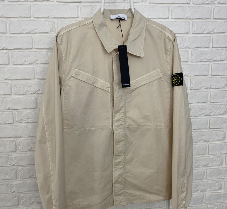 Bnwt Stone Island Stretch Twill Garment Dyed Shirt Jacket