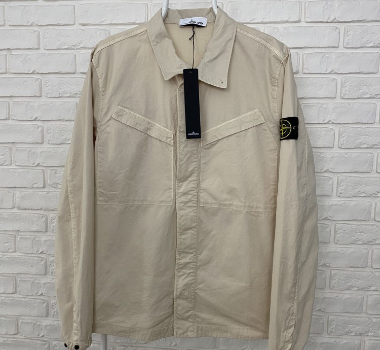 Bnwt Stone Island Stretch Twill Garment Dyed Shirt Jacket