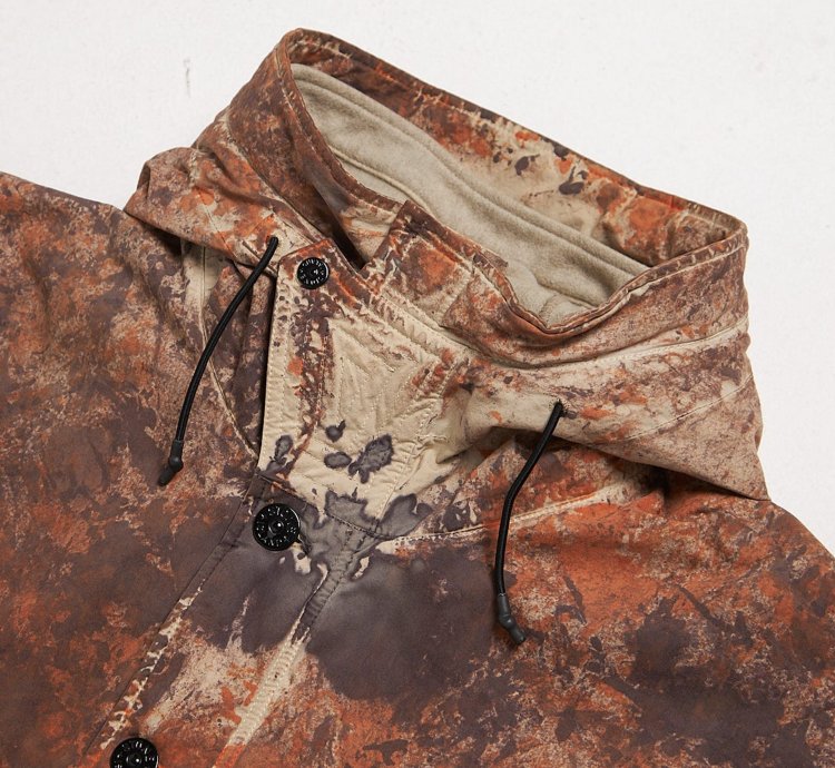 Brown And Orange Paintball Camo Elongated Jacket