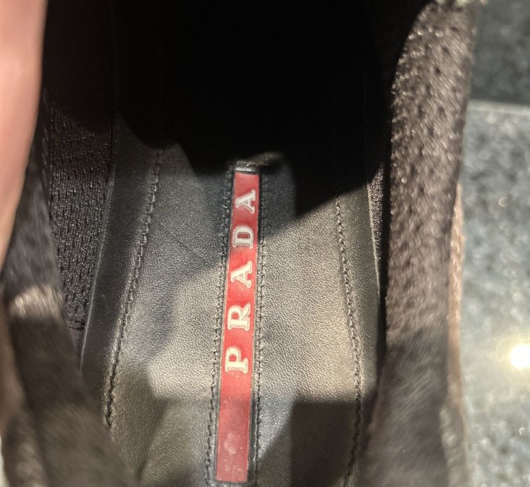 New Prada America Cup Suede Brown Black Size 8