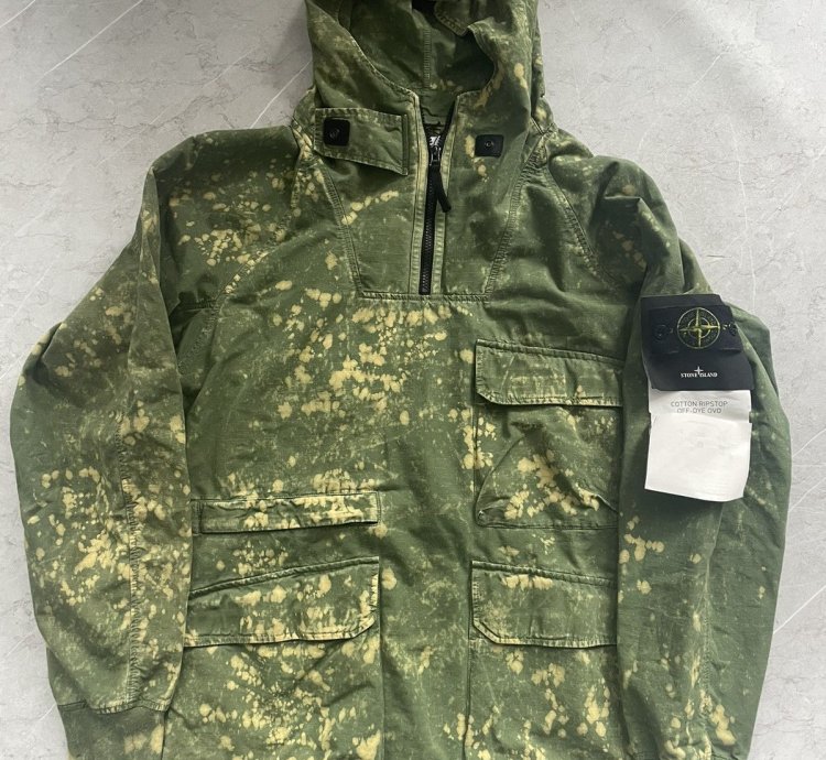 Cotton Rip Stop Off Dye Half Zip Anorak
