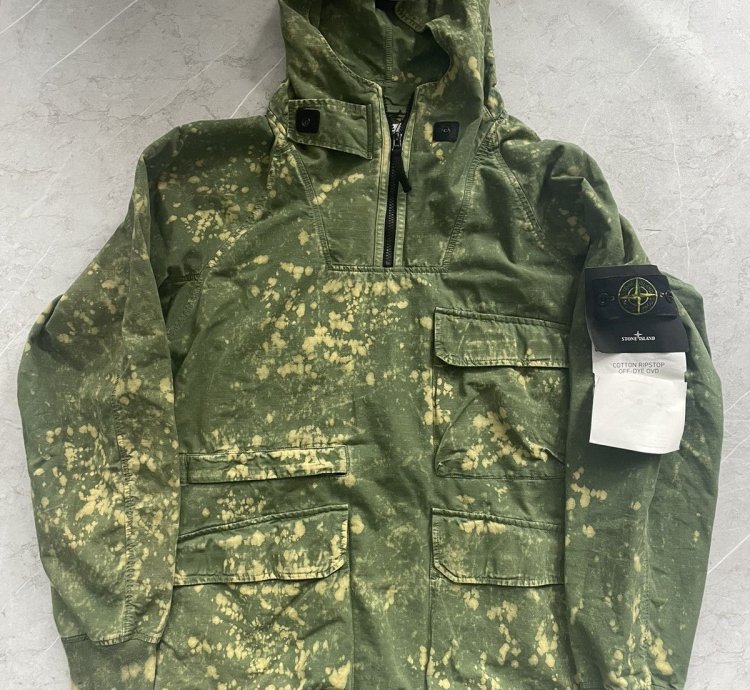 Cotton Rip Stop Off Dye Half Zip Anorak