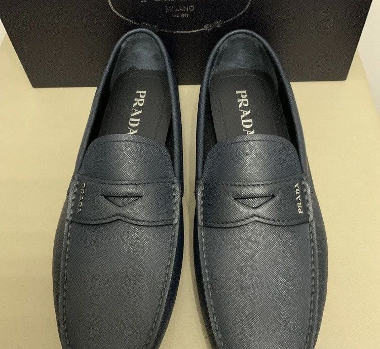 New Prada Men Saffiano Leather Loafer Drivers 2dd158