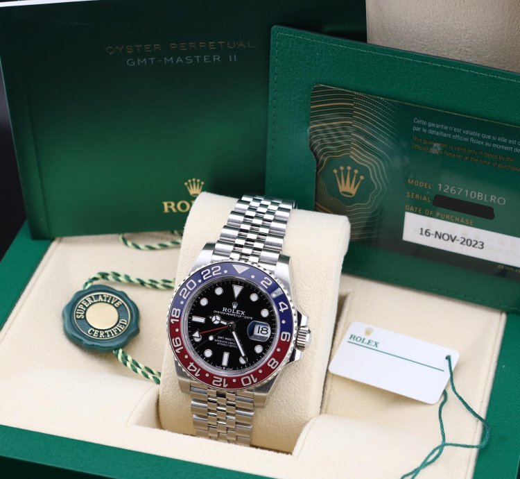 Rolex Gmt-master Ii Pepsi Jubilee 126710blro Full Set