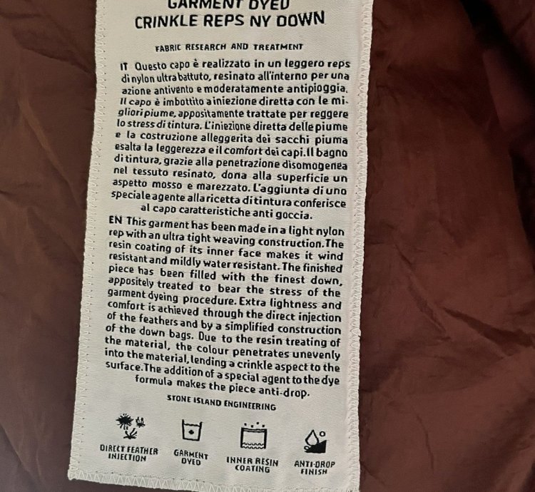 Down Filled Coat Crinkle Reps Perfect Condition