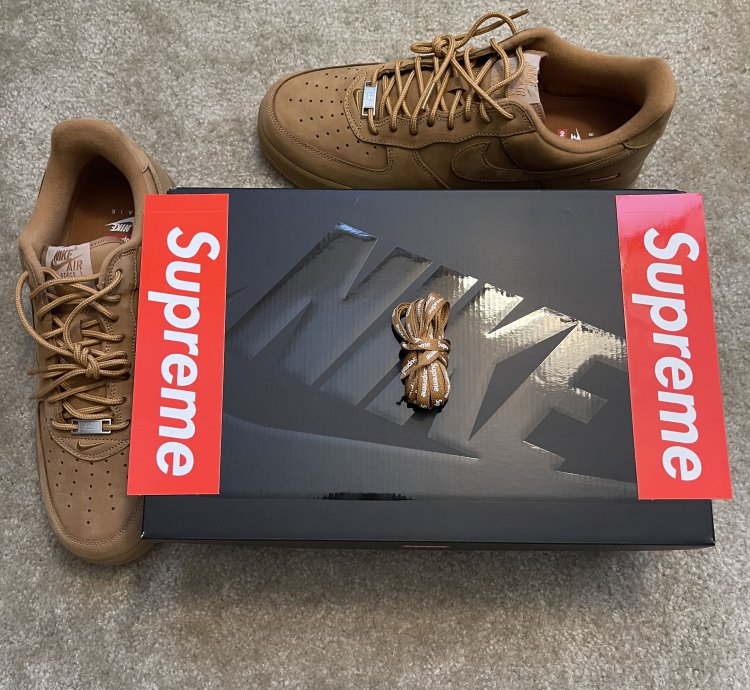 New Supreme Nike Air Force 1 Low Sp Wheat