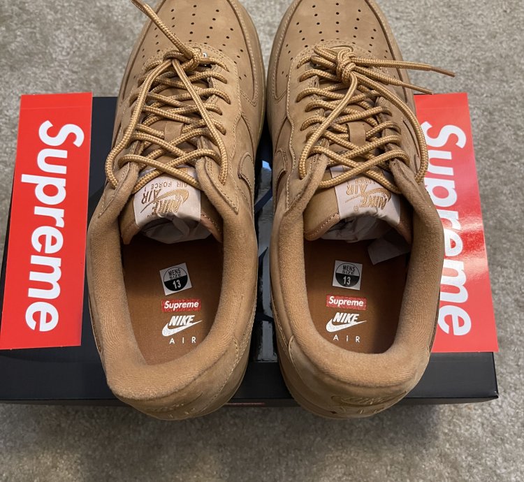 New Supreme Nike Air Force 1 Low Sp Wheat