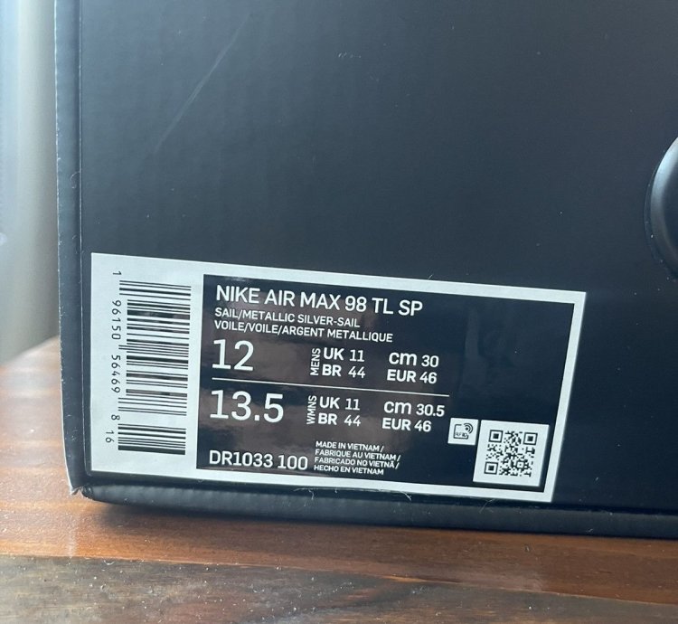 Nike Air Max 98 Tl Sp Supreme - Size Us 12