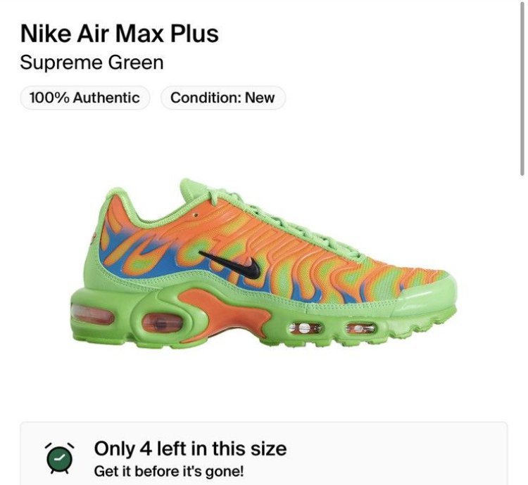 Nike Air Max Plus Supreme Green