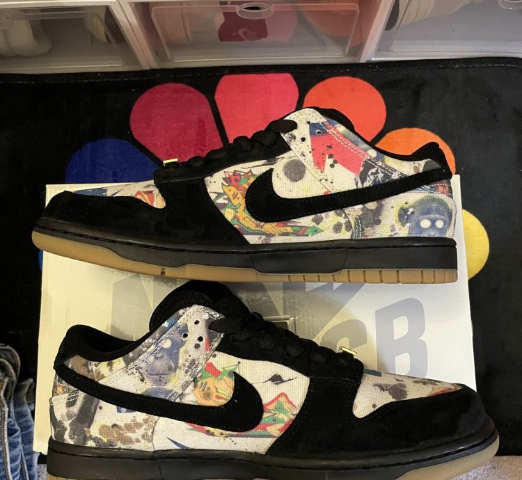 Nike Dunk Low Sb Supreme Rammellzee Size 8 5