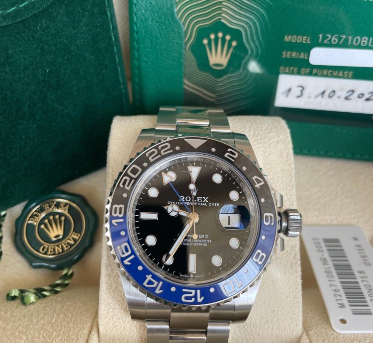 Rolex Gmt-master Ii Ref 126710blnr New 2022 Batman full Set Nos