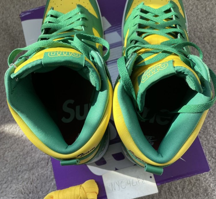 Nike Sb Dunk Hi Og Qs Supreme Brazil Sz 11 Ds