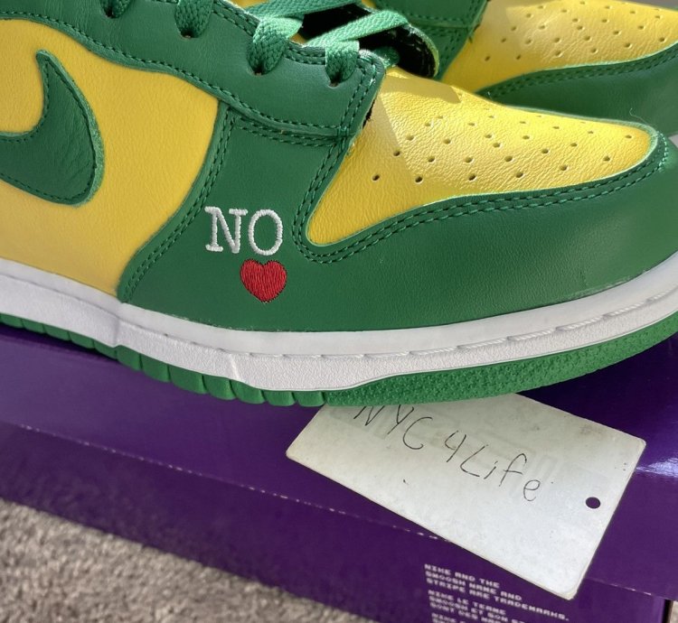 Nike Sb Dunk Hi Og Qs Supreme Brazil Sz 11 Ds