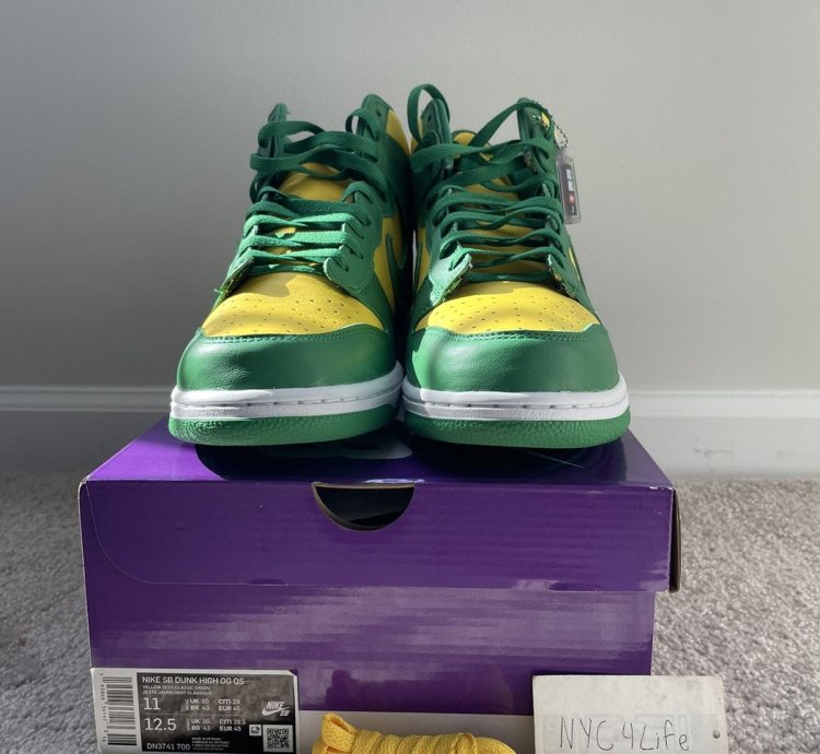 Nike Sb Dunk Hi Og Qs Supreme Brazil Sz 11 Ds