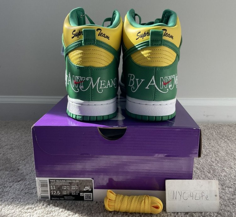 Nike Sb Dunk Hi Og Qs Supreme Brazil Sz 11 Ds