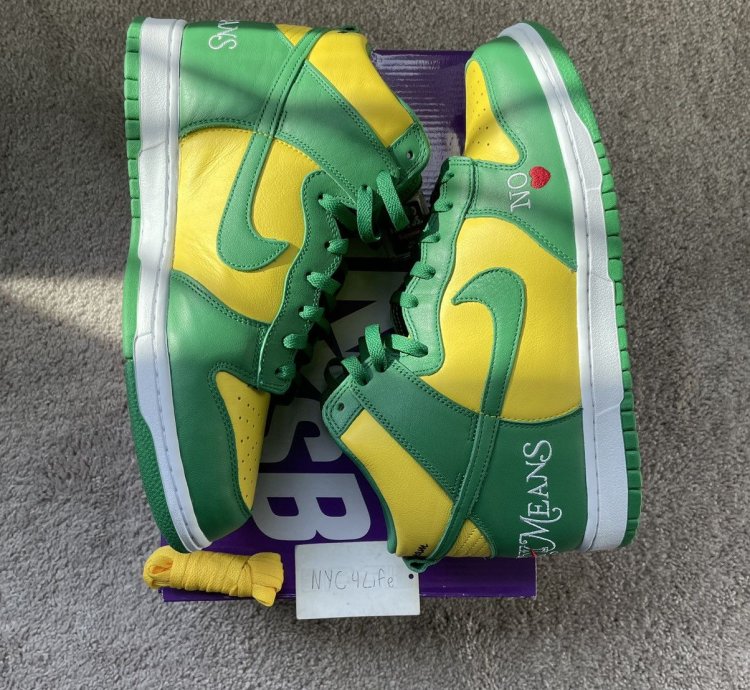 Nike Sb Dunk Hi Og Qs Supreme Brazil Sz 11 Ds