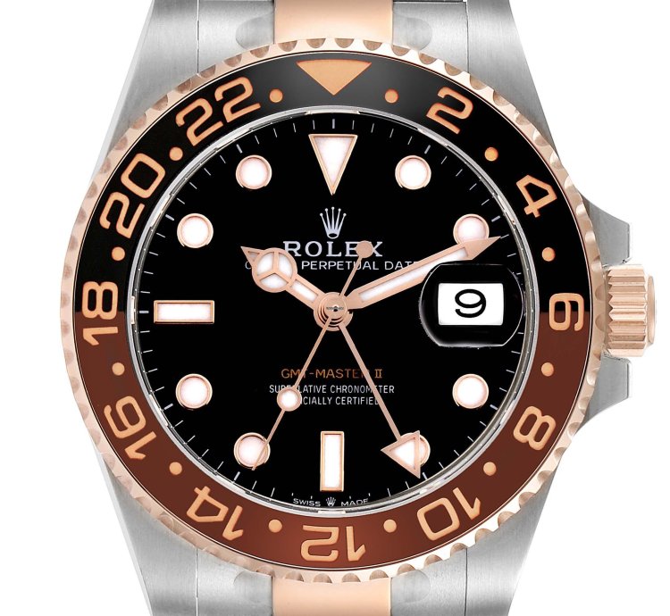 Rolex Gmt-master Ii Root Beer Steel Rose Gold Mens Watch 126711 Unworn