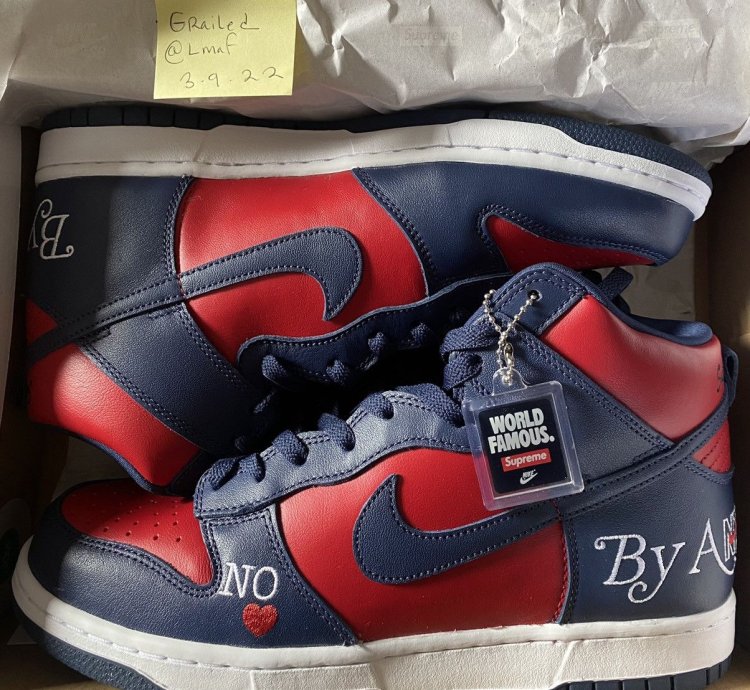 Nike Sb Dunk High Supreme By Any Means Navy