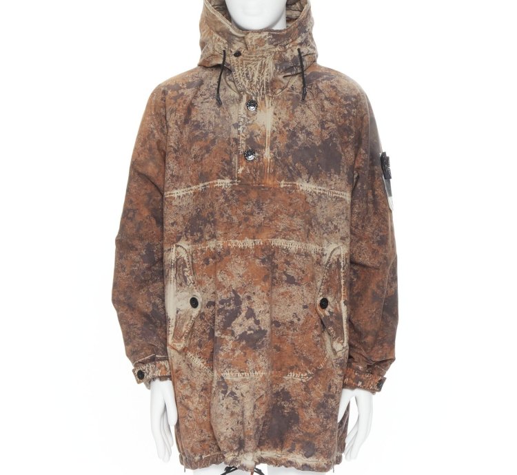 New Stone Island Paintball Camo Cotton Cordura Brown Printed Anorak Parka