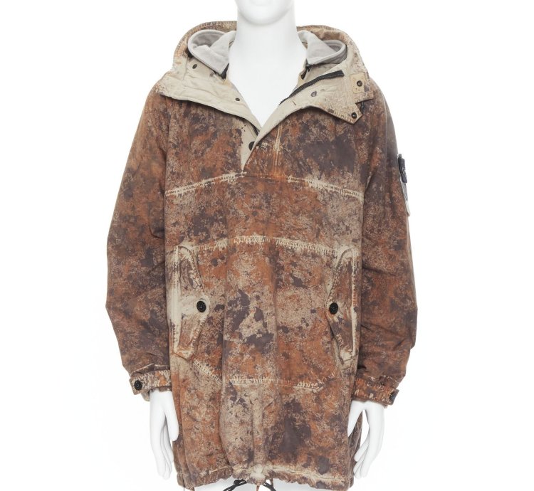 New Stone Island Paintball Camo Cotton Cordura Brown Printed Anorak Parka