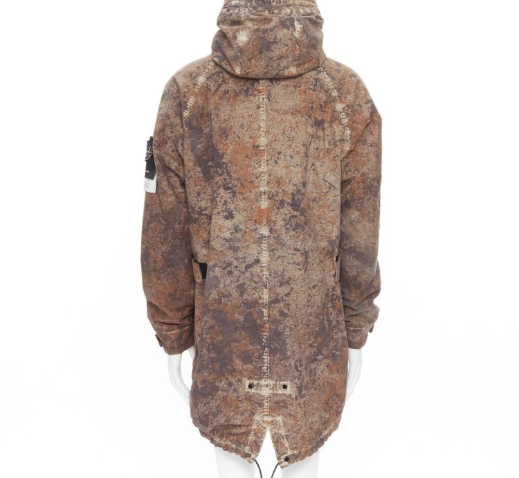 New Stone Island Paintball Camo Cotton Cordura Brown Printed Anorak Parka