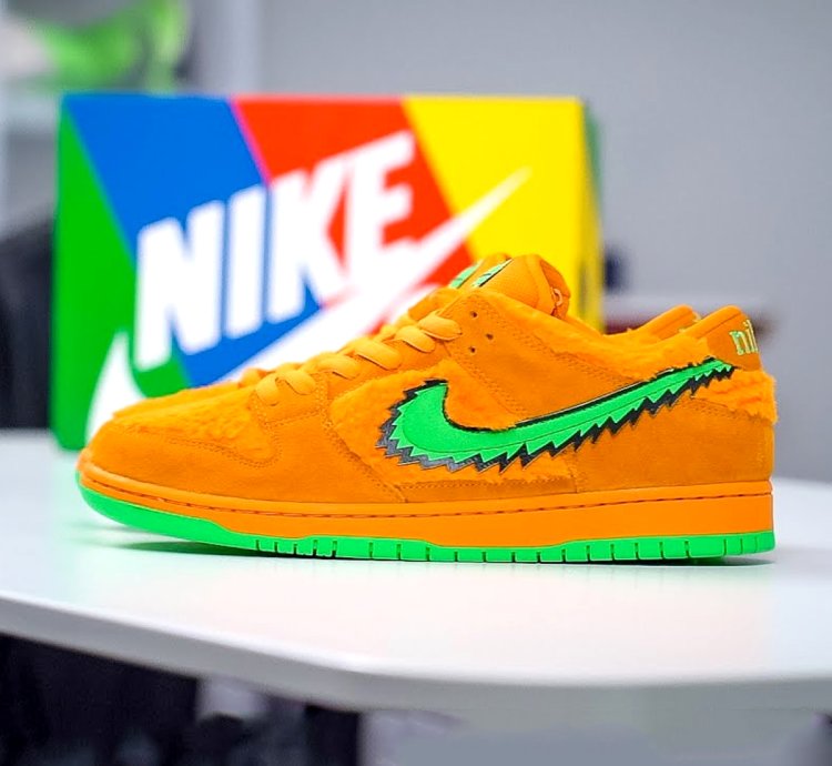 Grateful Dead X Nike Sb Dunk Orange Bear Cj5378-800