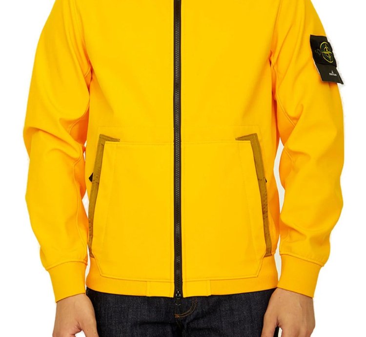 Nylon Fleece-lined Logo Patch Hooded Zip-up Jacket