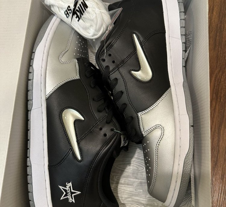Nike Sb Dunk Low Supreme Jewel Swoosh Silver Stars Retro 14
