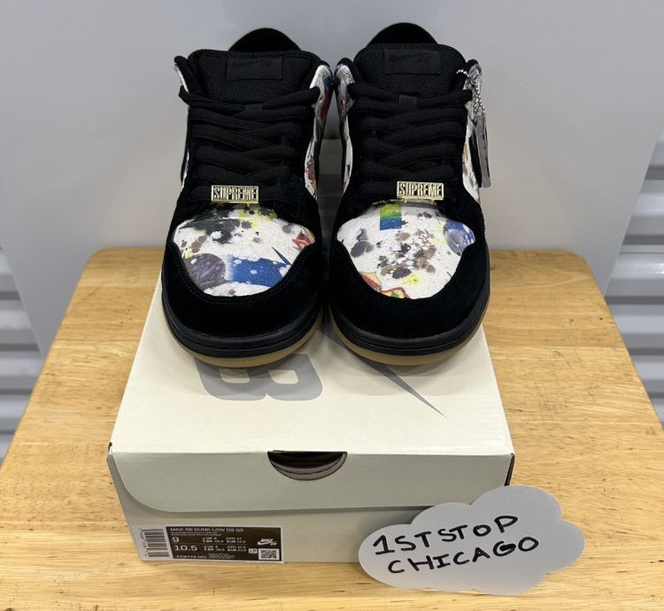 Nike Sb Dunk Low Supreme Rammellzee Size 9 Black New