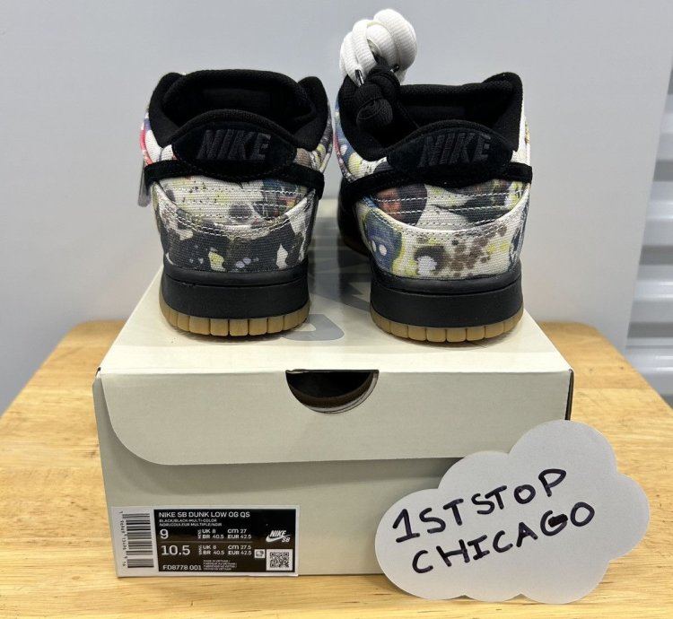 Nike Sb Dunk Low Supreme Rammellzee Size 9 Black New