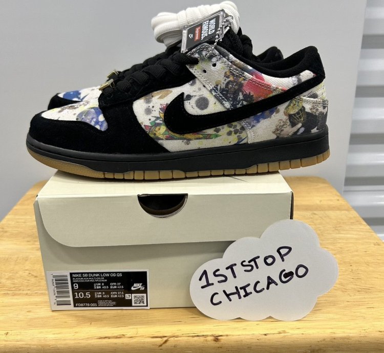 Nike Sb Dunk Low Supreme Rammellzee Size 9 Black New