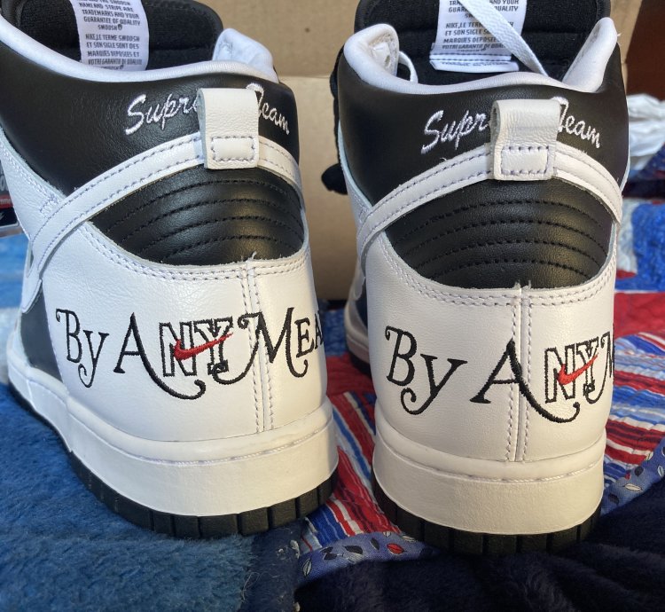 Nike Sb Supreme Dunk By Any Means Black White