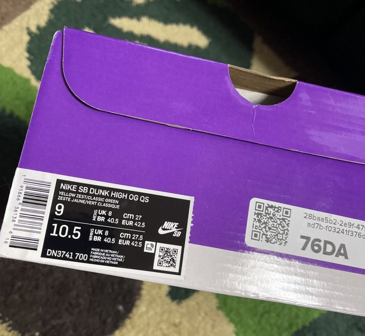 Nike Sb Supreme Dunk High Og Qs Brazil Dn3741700 Sz 9