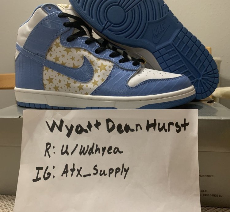 Nike Sb Supreme Dunk High Stars Blue