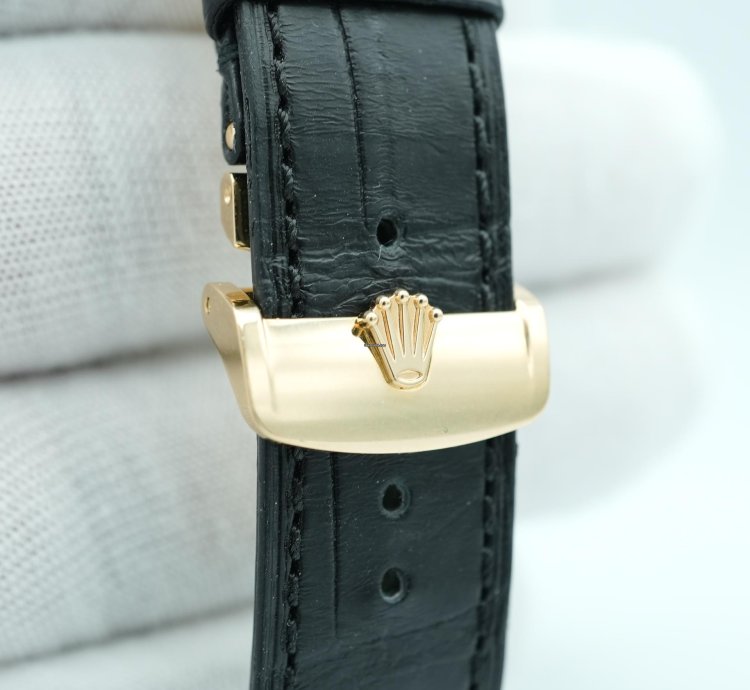 Rolex 1908 39 Mm Black Dial Black Leather Strap Complete Set 2024 Unworn 52508