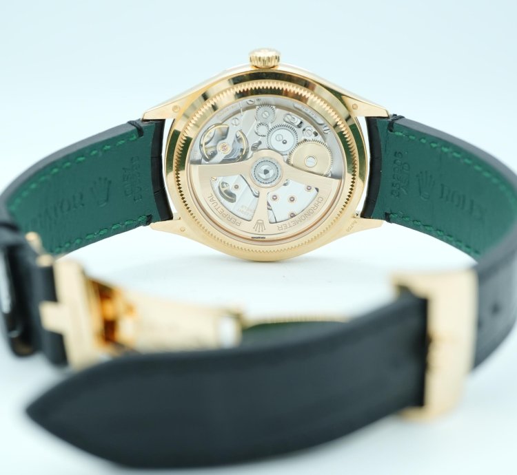 Rolex 1908 39 Mm Black Dial Black Leather Strap Complete Set 2024 Unworn 52508
