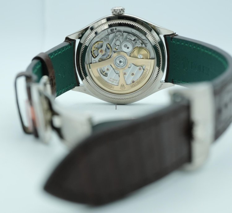 Rolex 1908 39 Mm White Dial Brown Leather Strap Complete Set 2024 Unworn 52509