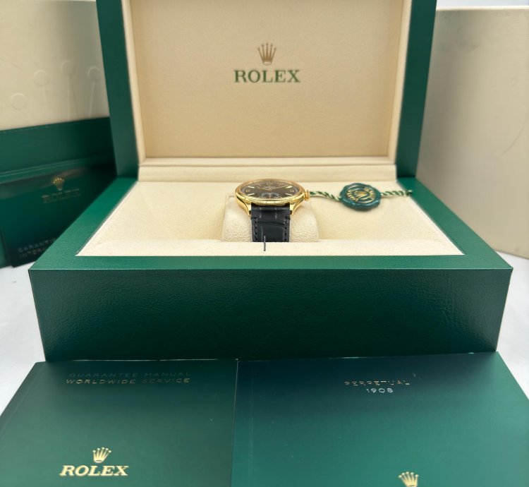 Rolex 1908 39mm Black Dial Yellow Gold 52508 Unworn 2024