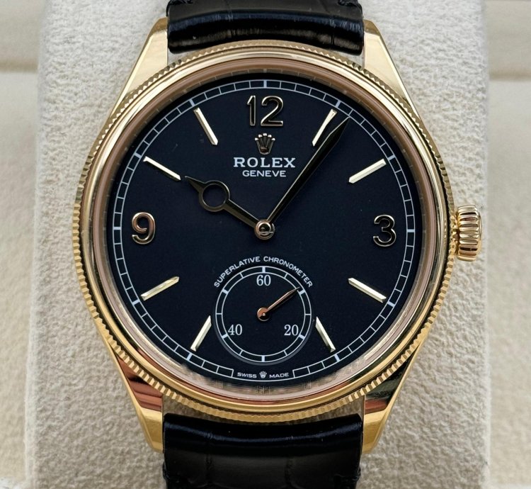 Rolex 1908 39mm Black Dial Yellow Gold 52508 Unworn 2024