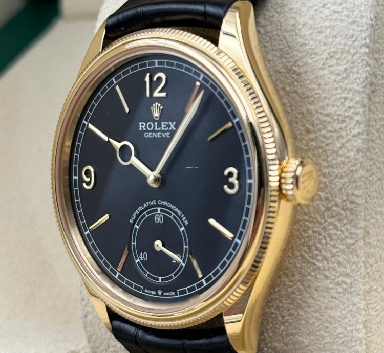 Rolex 1908 39mm Black Dial Yellow Gold 52508 Unworn 2024