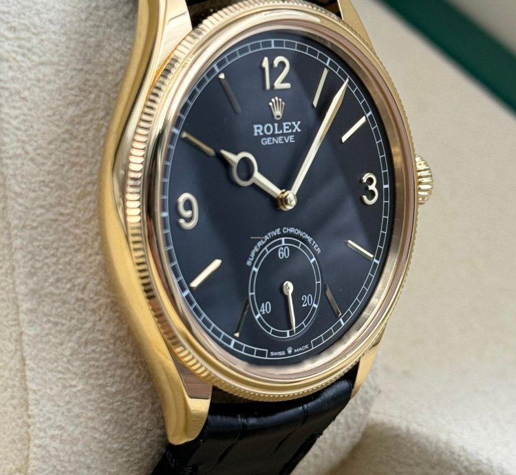 Rolex 1908 39mm Black Dial Yellow Gold 52508 Unworn 2024