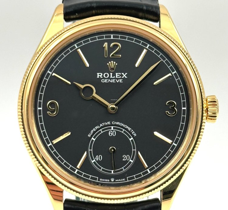 Rolex 1908 39mm Black Dial Yellow Gold 52508 Unworn 2024