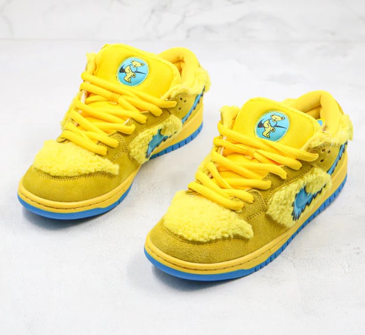 Grateful Dead X Nike Sb Dunk Bears Yellow Cj5378 700
